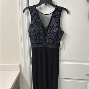 Elegant Dark Blue Lace Dress